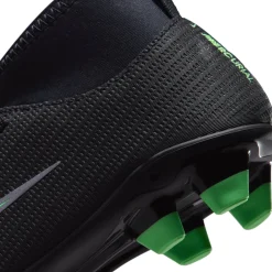 Nike Mercurial Superfly 11 Club Gras / Kunstgras Voetbalschoenen (MG) Peuters/Kleuters Zwart Felgroen Zilvergrijs