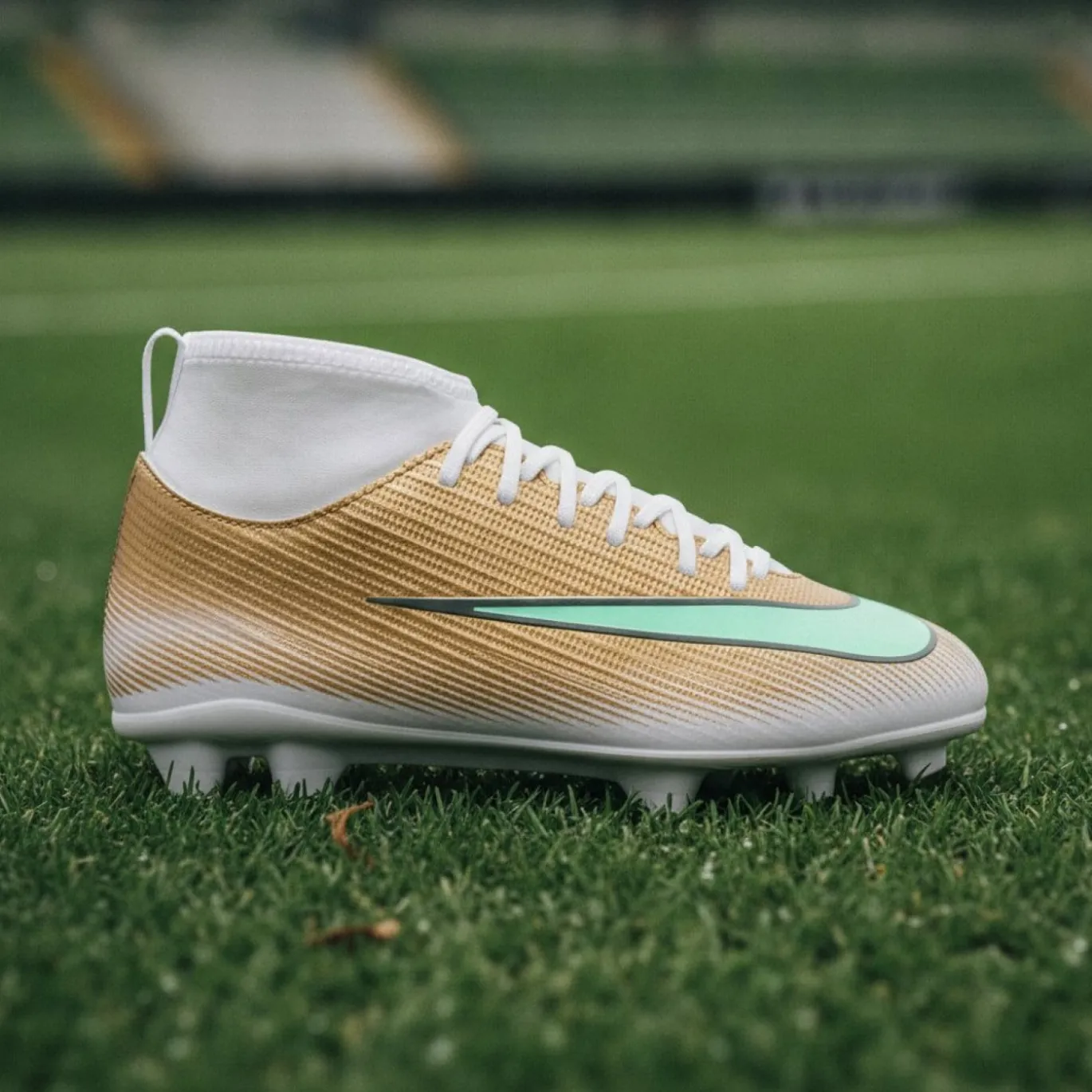 Nike Mercurial Superfly 11 Mbappé Club Gras / Kunstgras Voetbalschoenen (MG) Kids Goud Groen Wit