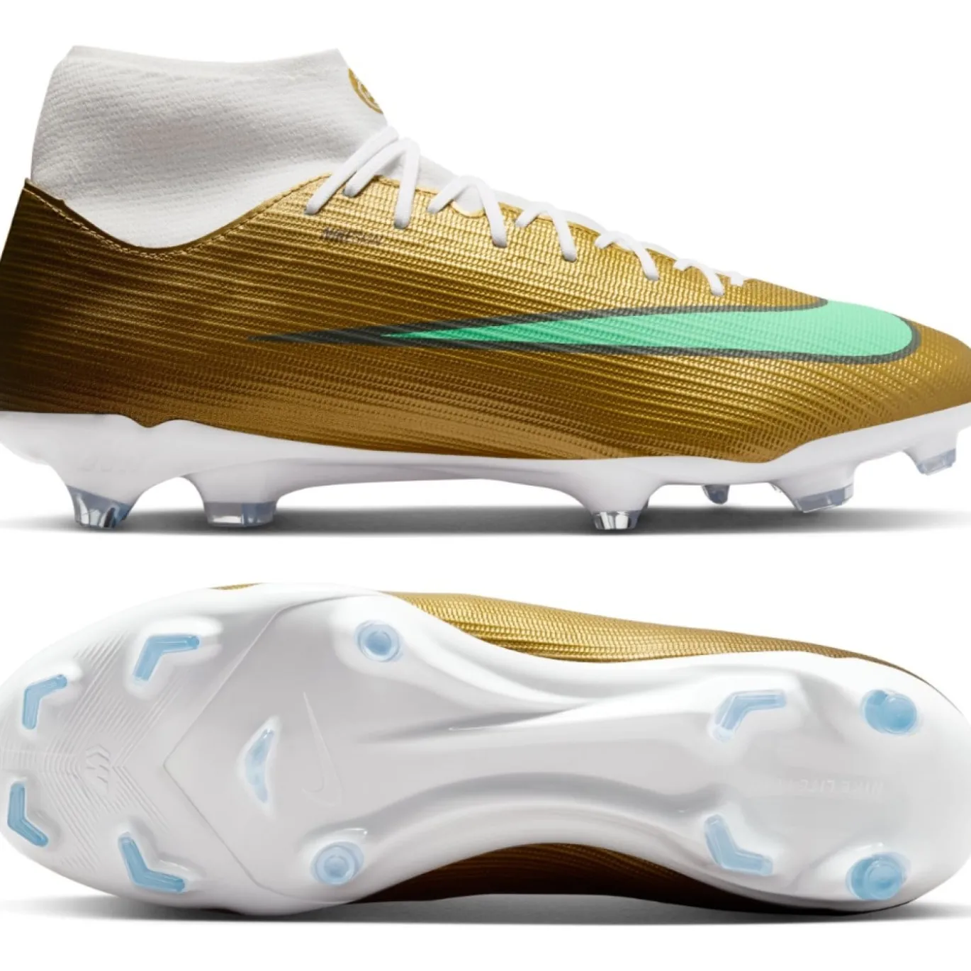 Nike Mercurial Superfly 11 Mbappé Academy Gras / Kunstgras Voetbalschoenen (MG) Goud Groen Wit