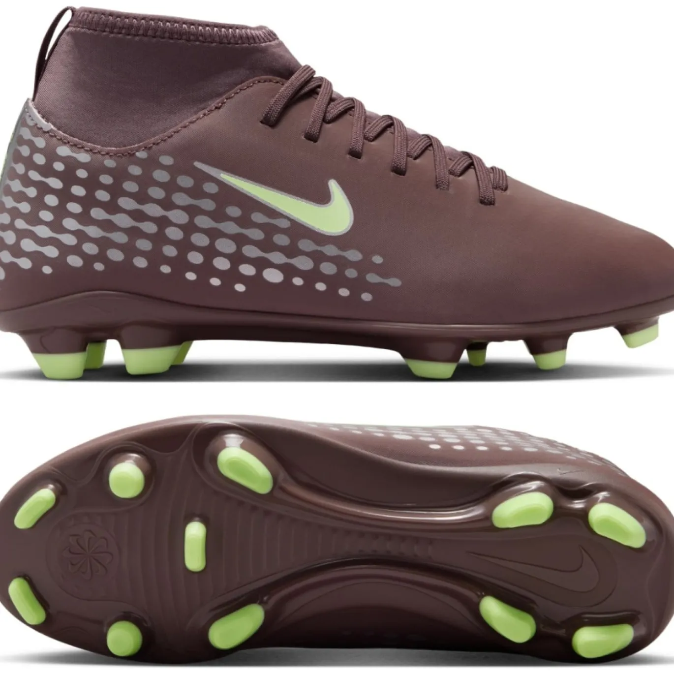 Nike Mercurial Superfly 10 Mbappé Club Gras / Kunstgras Voetbalschoenen (MG) Kids Bruin Neongeel Zilver