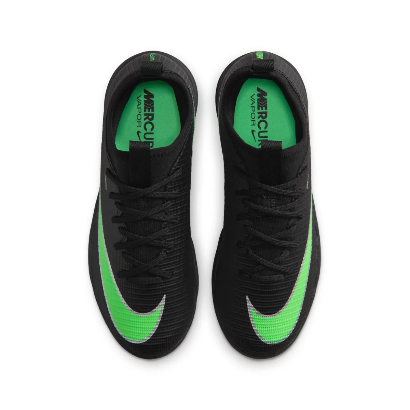 Nike Mercurial Vapor 17 Academy Zaalvoetbalschoenen (IN) Kids Zwart Felgroen Zilvergrijs