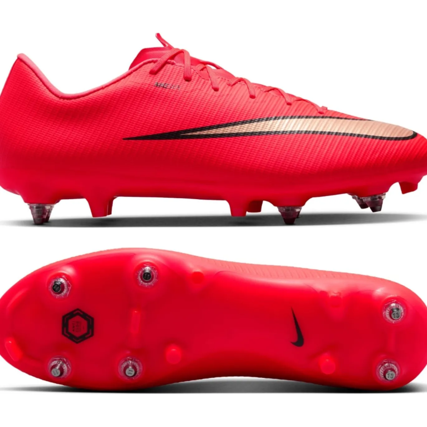 Nike Mercurial Vapor 17 Academy IJzeren-Nop Voetbalschoenen (SG) Anti-Clog Felrood Zwart Goud