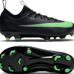 Nike Mercurial Vapor 17 Academy Gras / Kunstgras Voetbalschoenen (MG) Peuters/Kleuters Zwart Felgroen Zilvergrijs