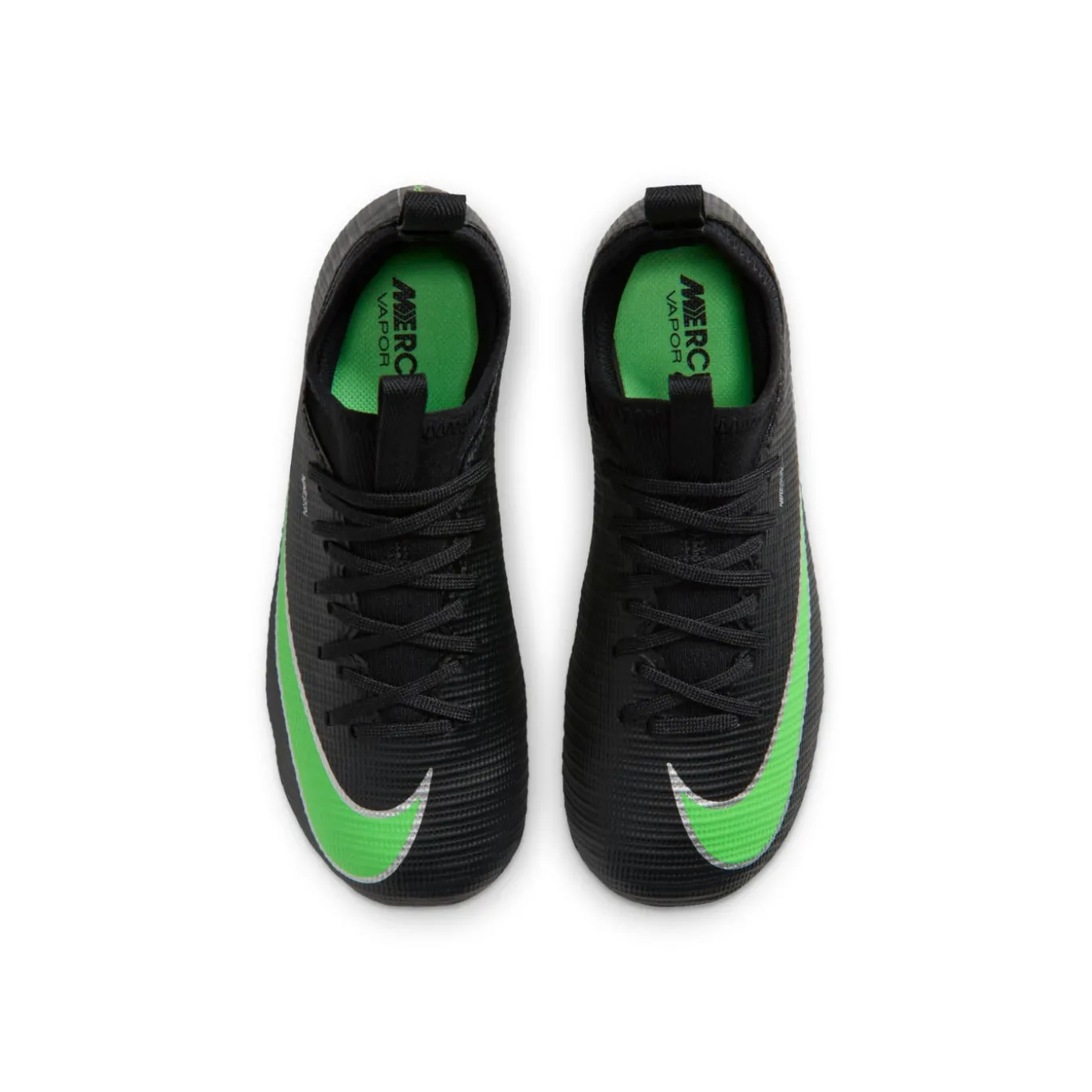 Nike Mercurial Vapor 17 Academy Gras / Kunstgras Voetbalschoenen (MG) Peuters/Kleuters Zwart Felgroen Zilvergrijs