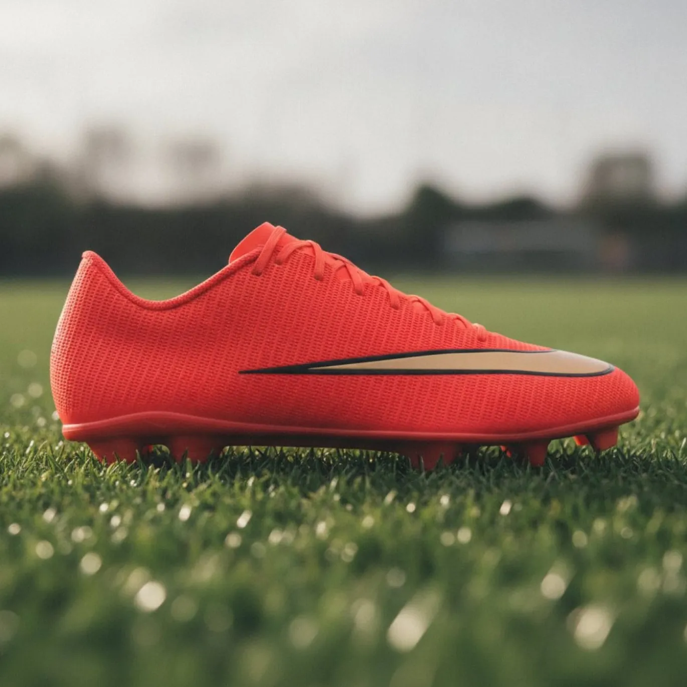 Nike Mercurial Vapor 17 Club Gras / Kunstgras Voetbalschoenen (MG) Felrood Zwart Goud