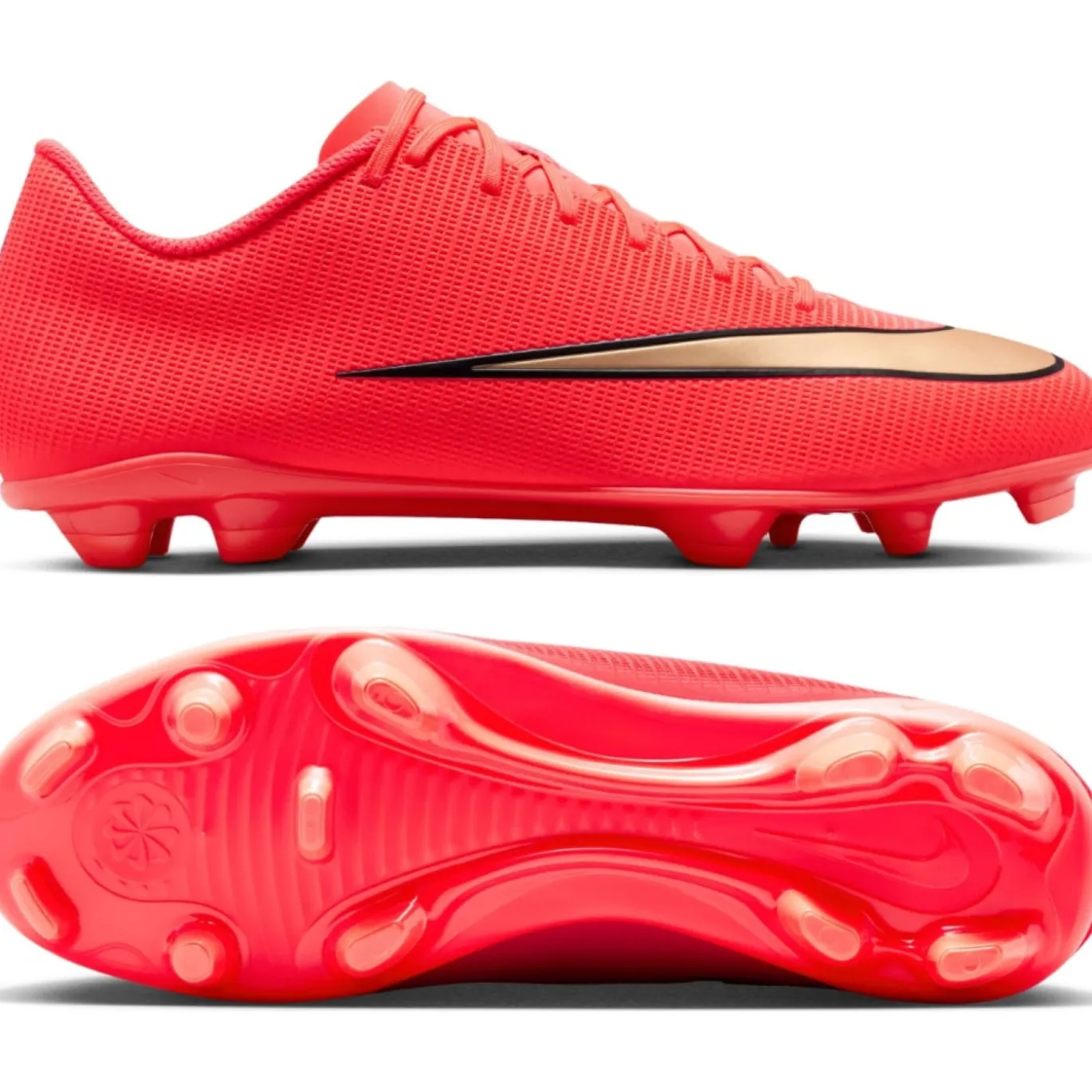 Nike Mercurial Vapor 17 Club Gras / Kunstgras Voetbalschoenen (MG) Felrood Zwart Goud