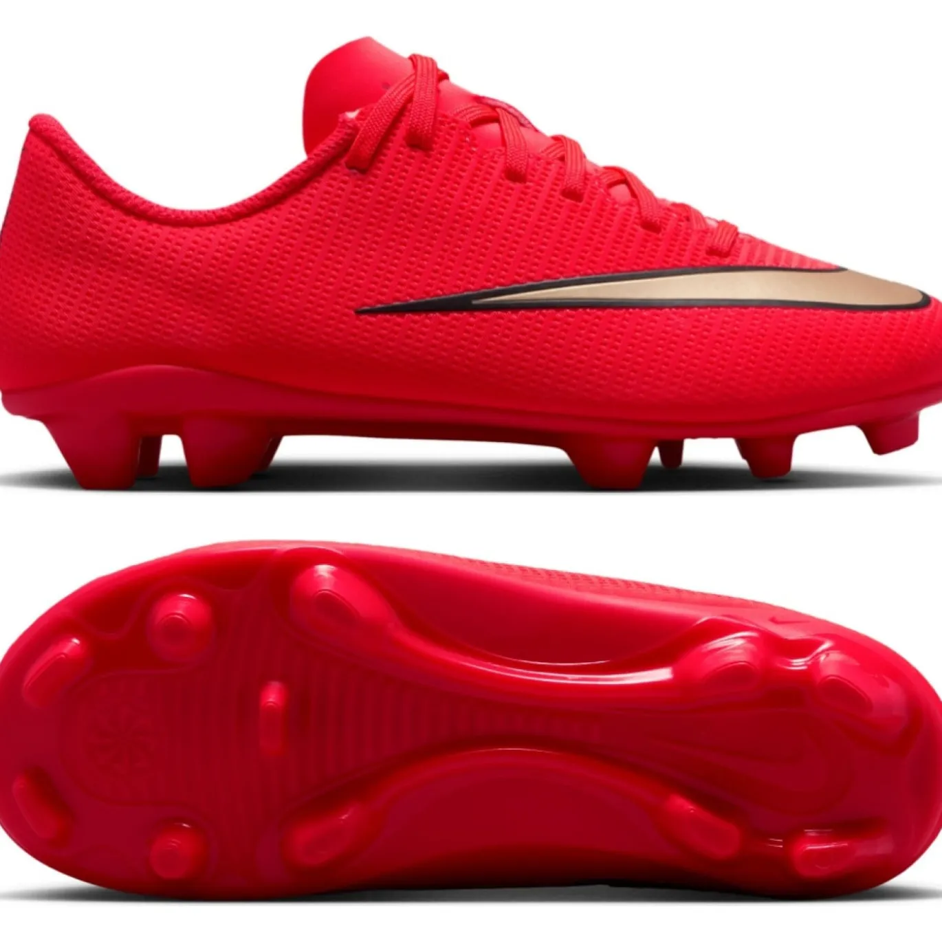 Nike Mercurial Vapor 17 Club Gras / Kunstgras Voetbalschoenen (MG) Peuters/Kleuters Felrood Zwart Goud