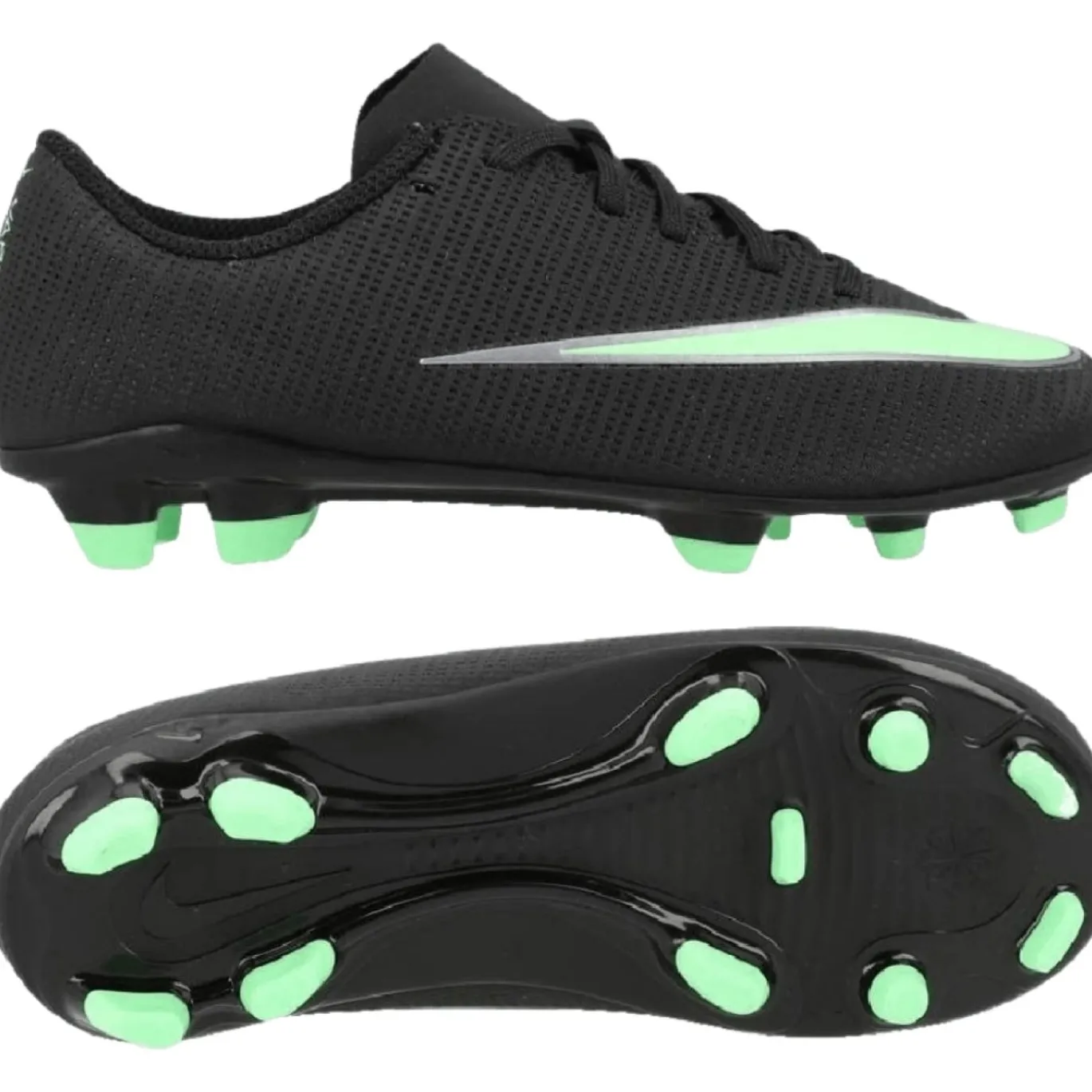 Nike Mercurial Vapor 17 Club Gras / Kunstgras Voetbalschoenen (MG) Peuters/Kleuters Zwart Felgroen Zilvergrijs