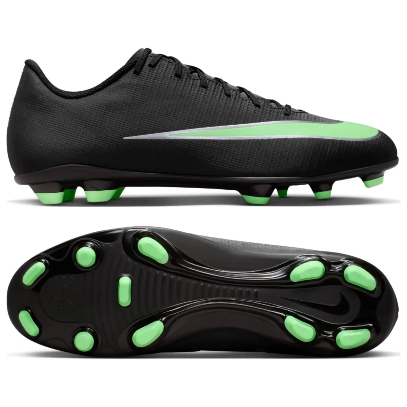 Nike Mercurial Vapor 17 Club Gras / Kunstgras Voetbalschoenen (MG) Zwart Felgroen Zilvergrijs