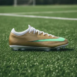 Nike Mercurial Vapor 17 Mbappé Pro Gras Voetbalschoenen (FG) Kids Goud Groen Wit