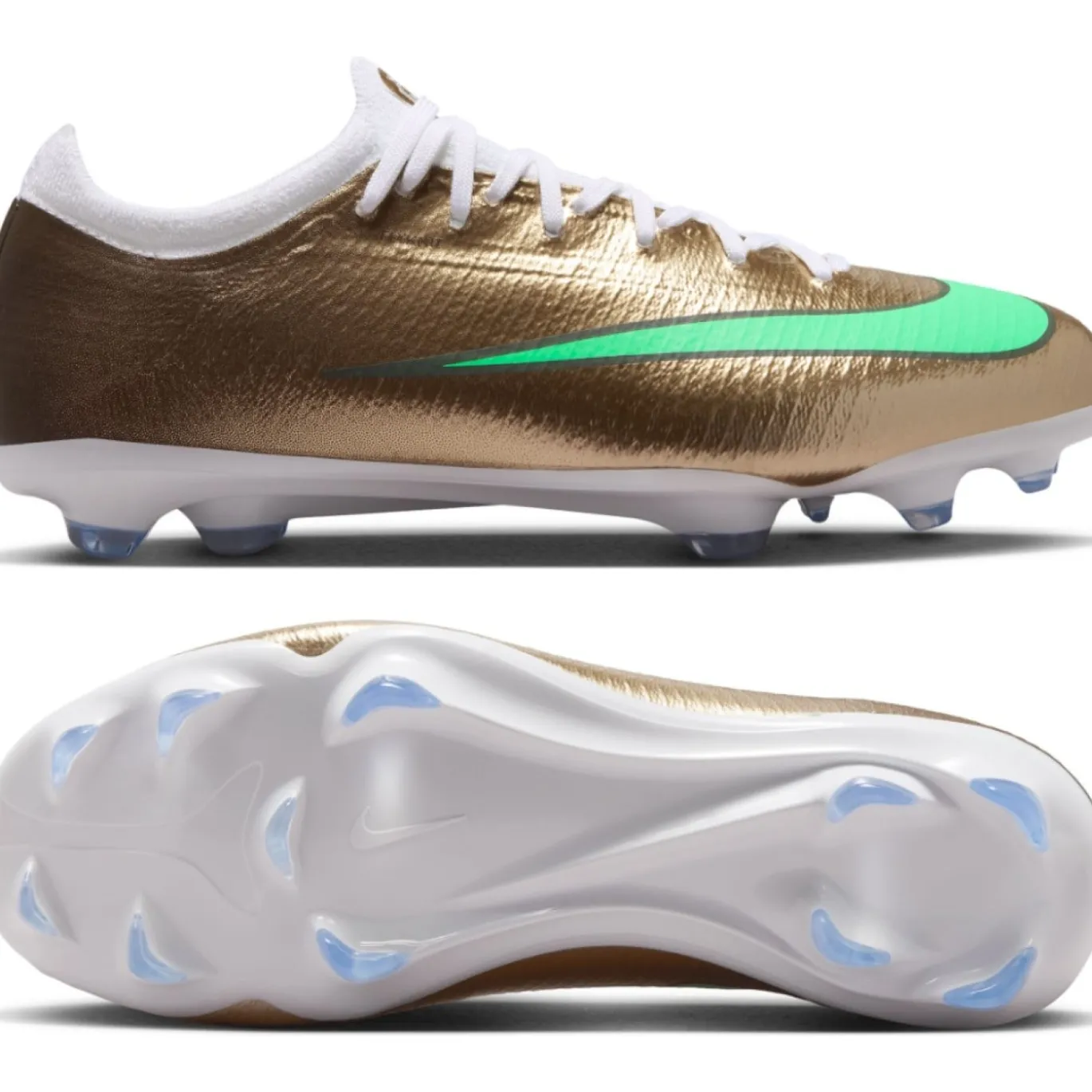 Nike Mercurial Vapor 17 Mbappé Pro Gras Voetbalschoenen (FG) Kids Goud Groen Wit