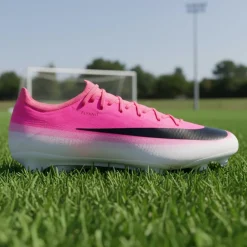Nike Mercurial Vapor 17 Pro Gras Voetbalschoenen (FG) Felroze Wit Zwart