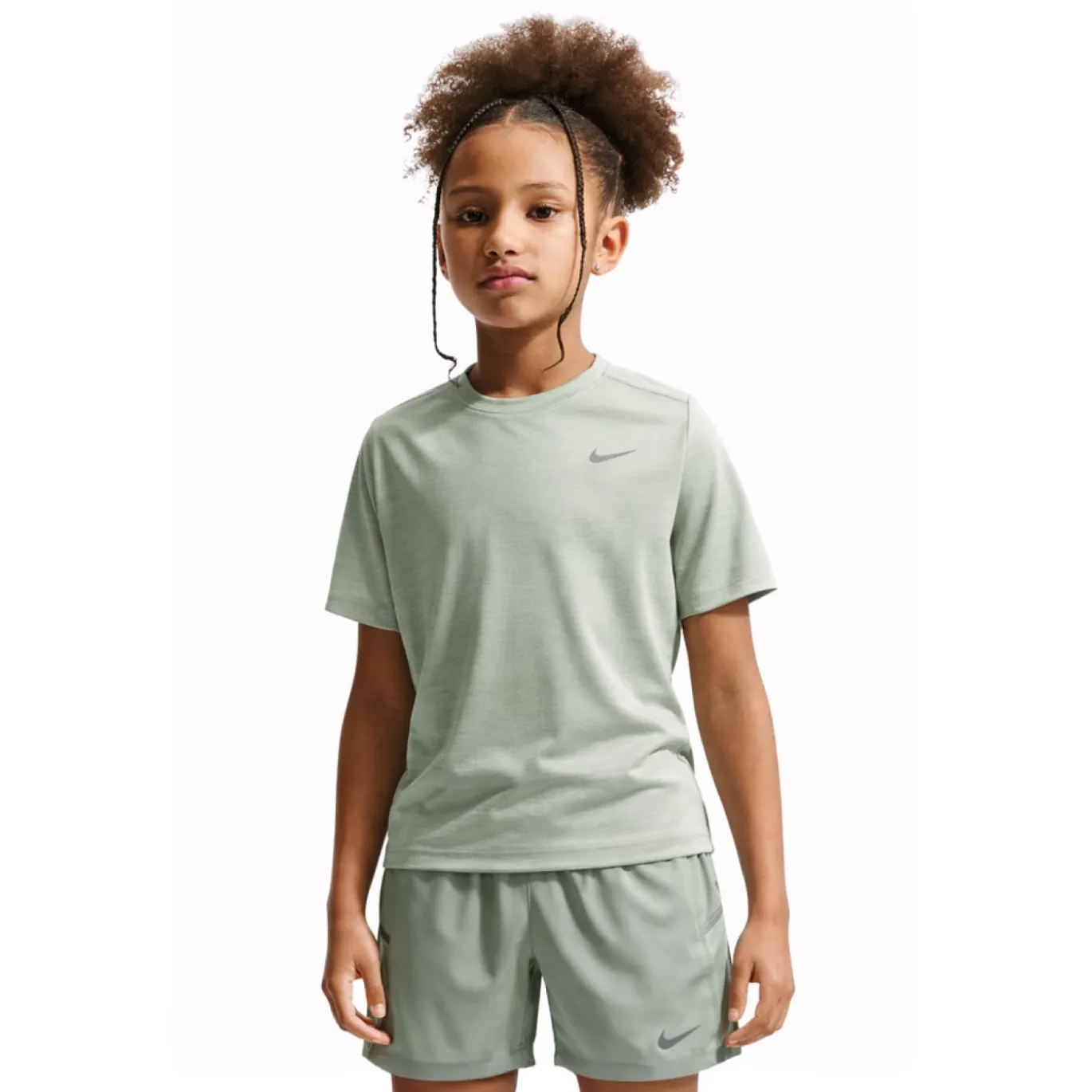 Nike Miler Trainingsset Kids Grijsgroen Grijs