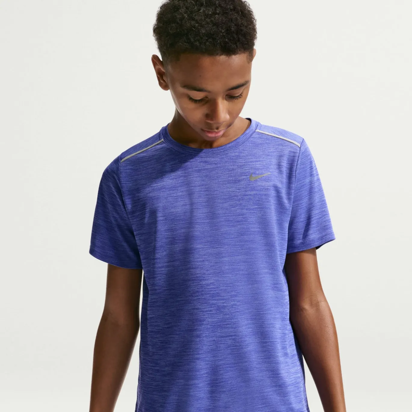 Nike Miler Trainingsshirt Kids Paars Zilver