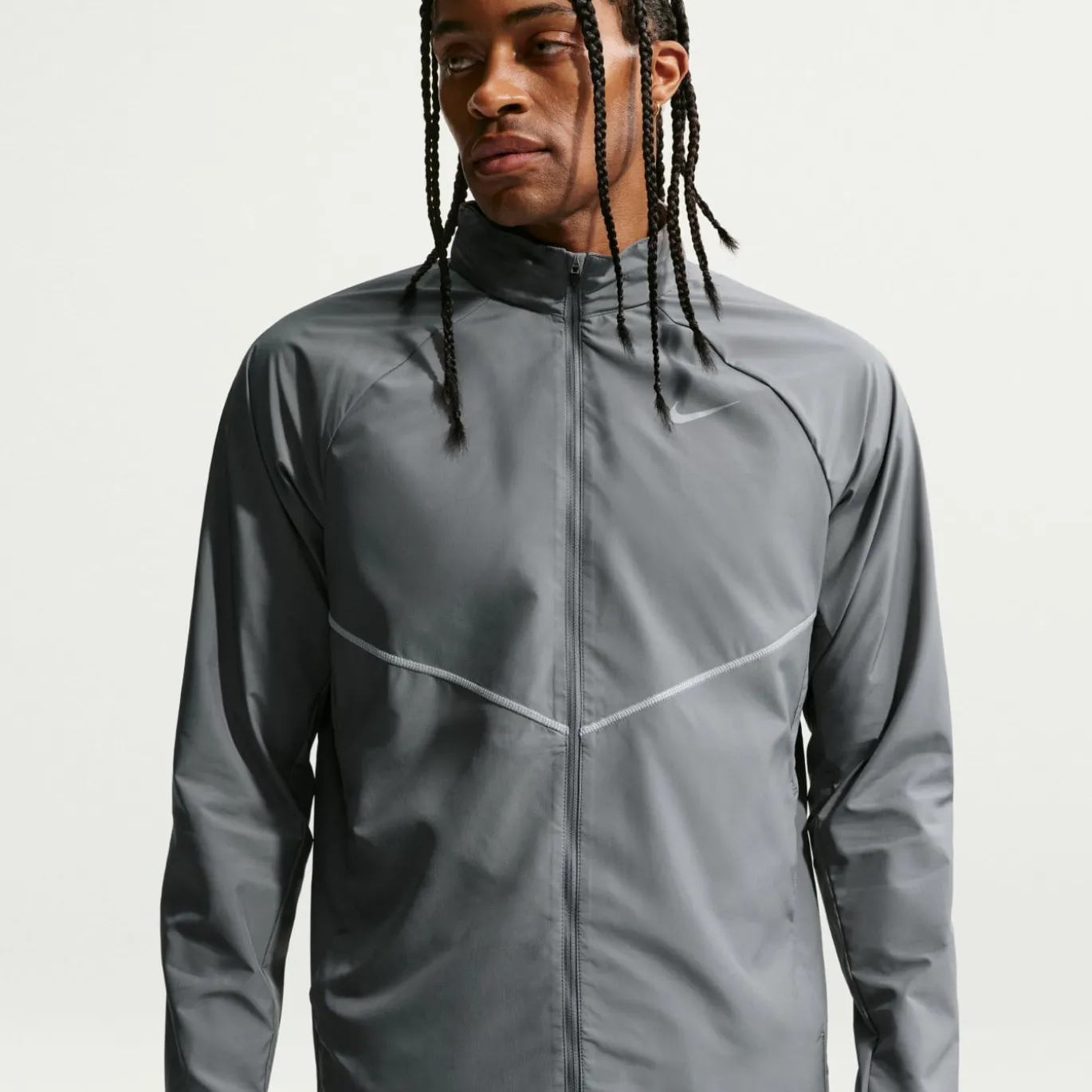 Nike Miler UV Repel Stride Trainingsjack Donkergrijs Zilver