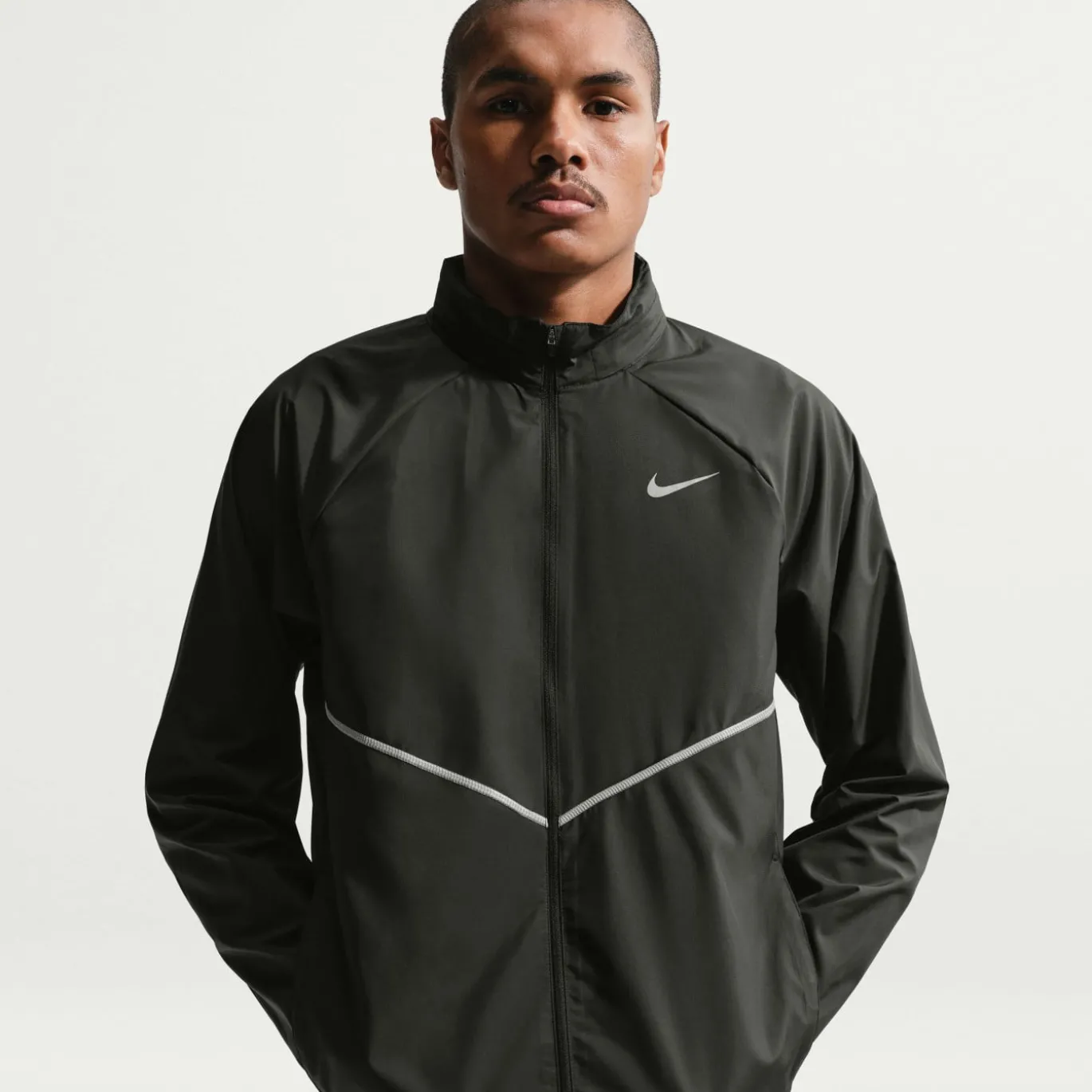 Nike Miler UV Repel Stride Trainingsjack Zwart Zilver