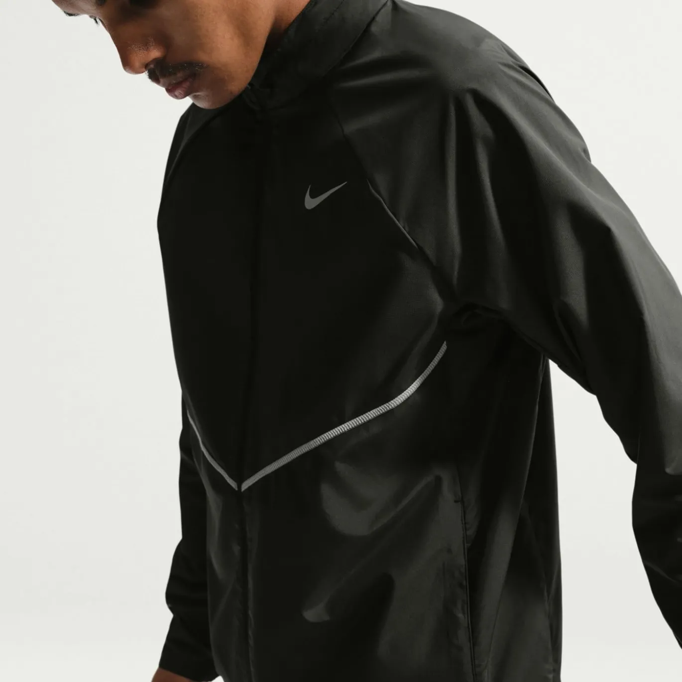 Nike Miler UV Repel Stride Trainingsjack Zwart Zilver