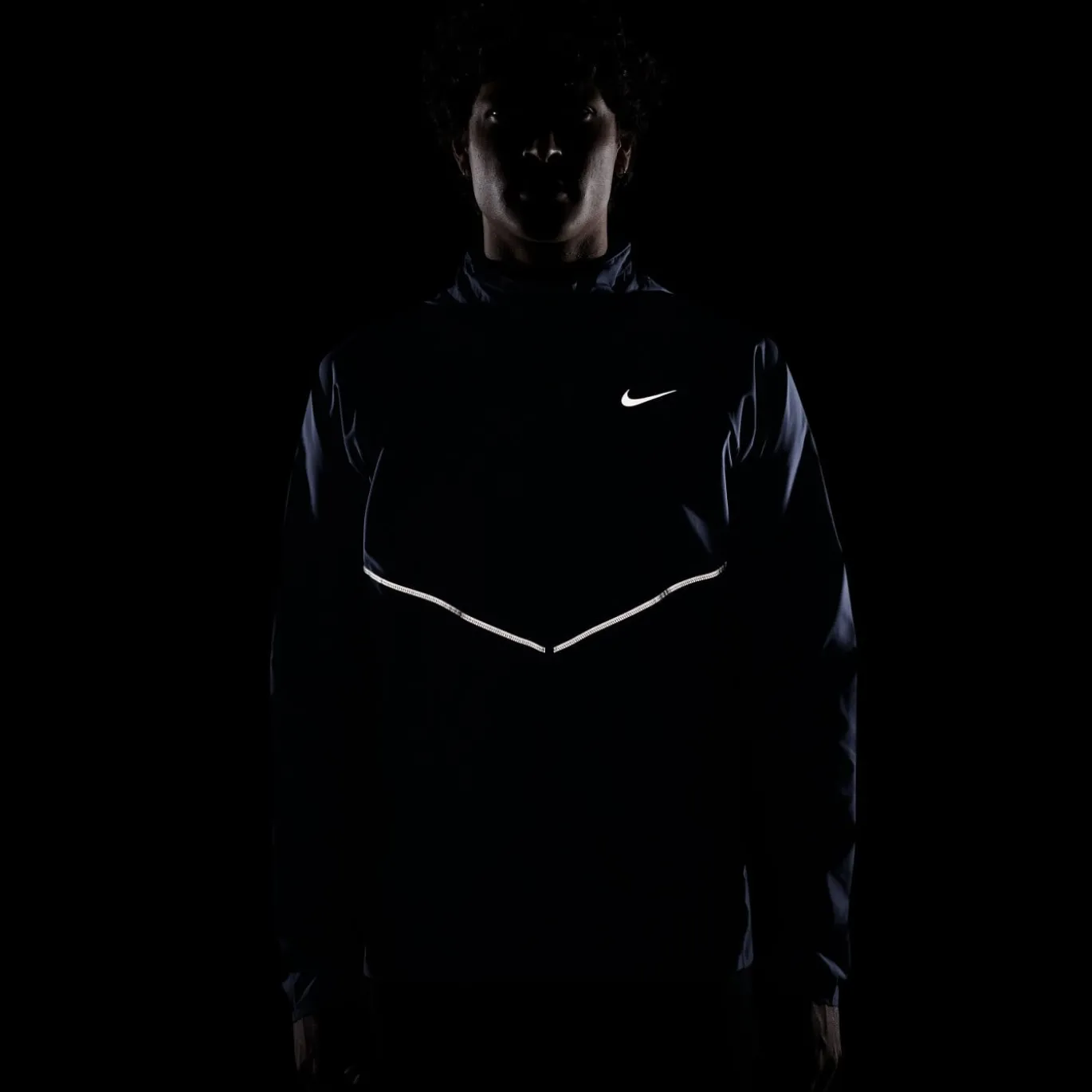 Nike Miler UV Repel Stride Trainingsjack Donkerblauw Zilver
