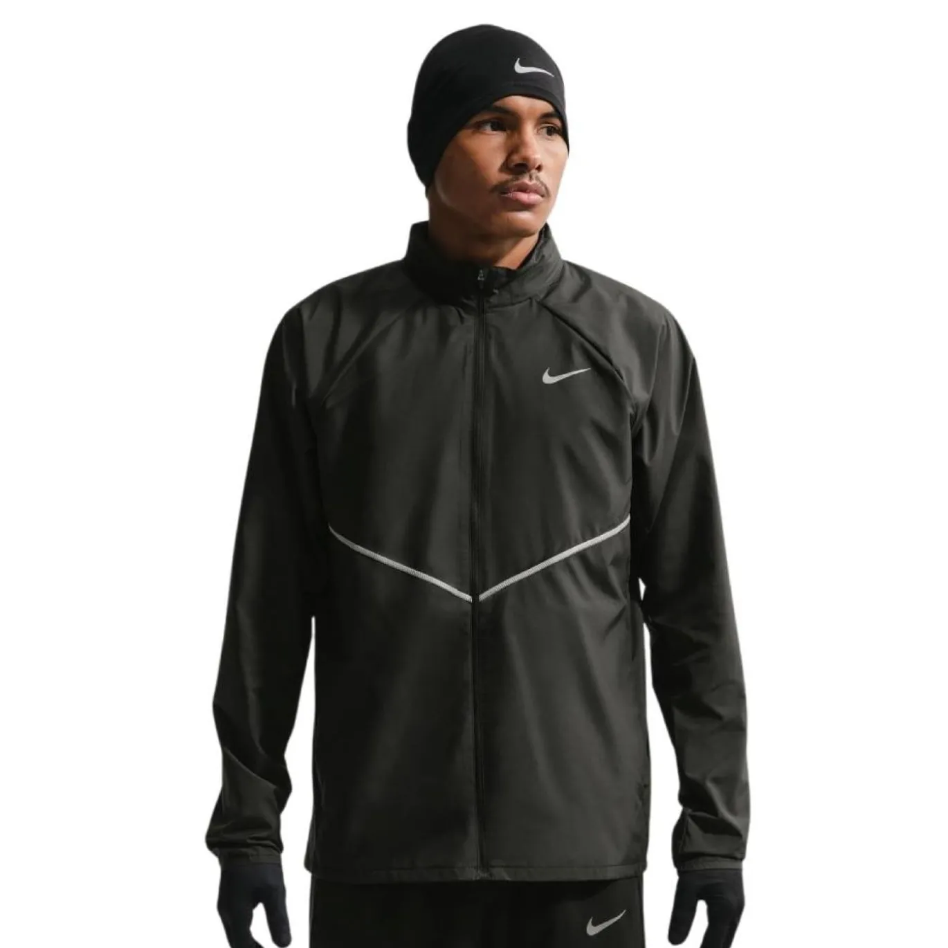 Nike Miler UV Repel Stride Trainingspak Zwart Zilver
