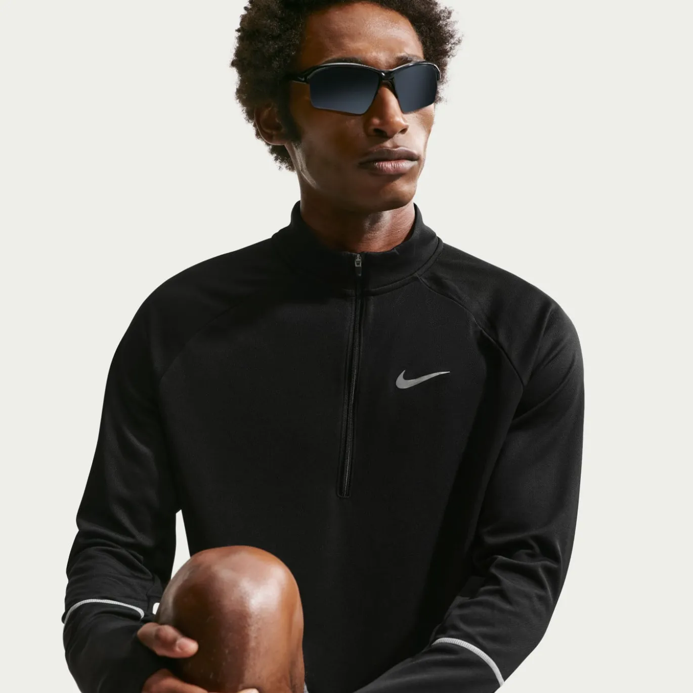 Nike Miler UV Trainingstrui 1/4-Zip Zwart Zilver