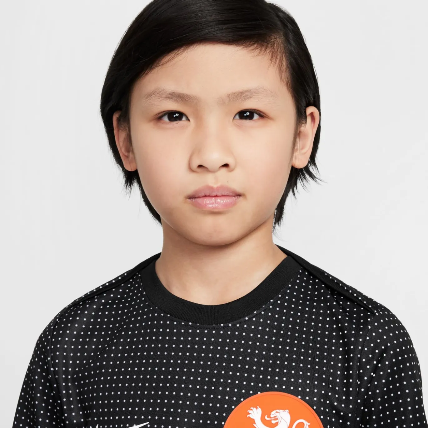 Nike Nederland Pre-Match Trainingsshirt OranjeLeeuwinnen 2025-2027 Kids Zwart Wit