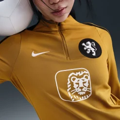 Nike Nederland Strike Trainingstrui 1/4-Zip OranjeLeeuwinnen 2025-2027 Dames Brons Zwart Wit