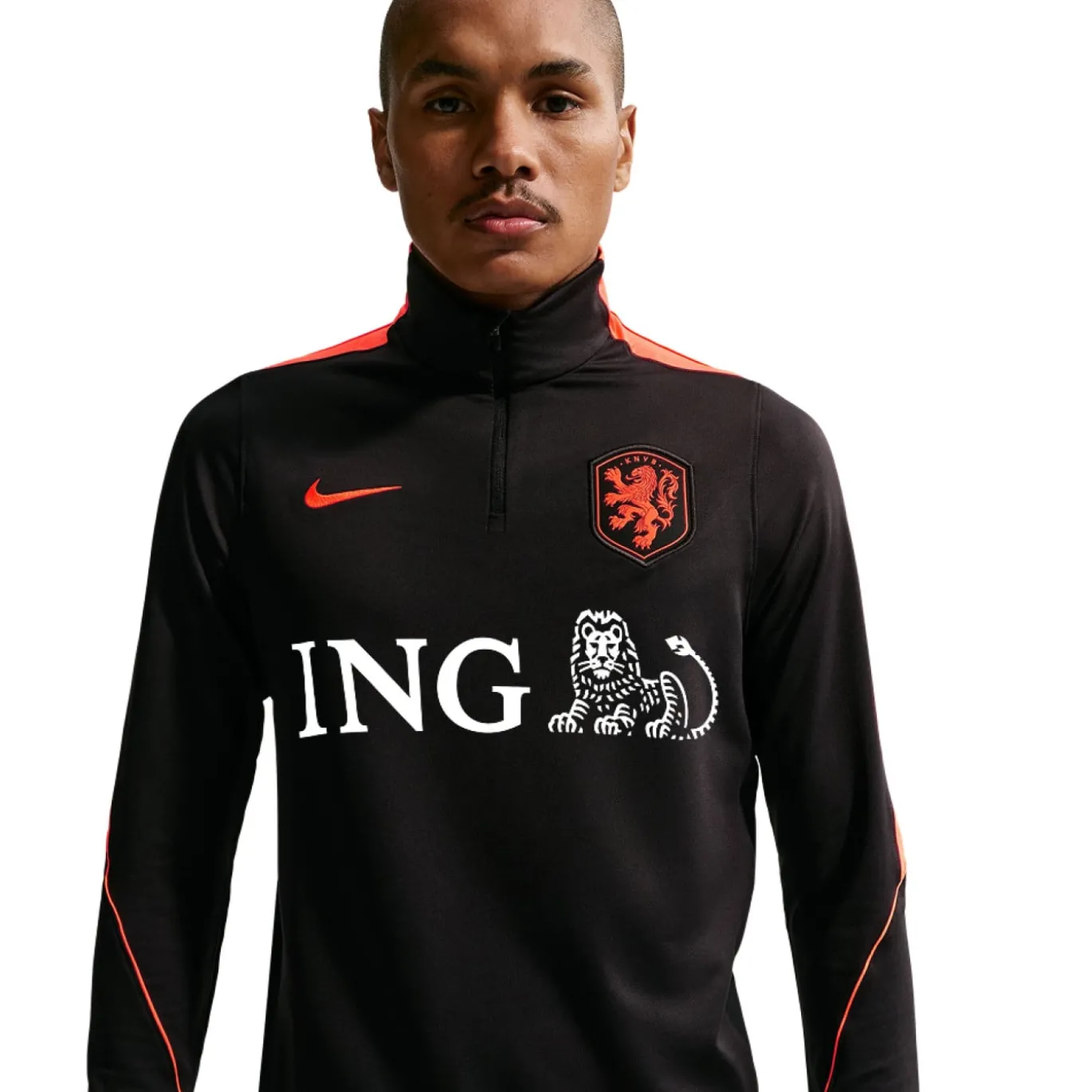 Nike Nederland Strike Trainingstrui 1/4-Zip 2026-2028 Zwart Oranje