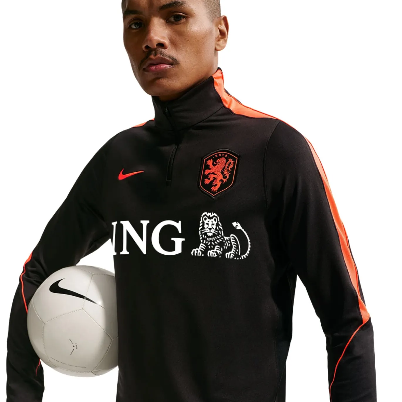 Nike Nederland Strike Trainingstrui 1/4-Zip 2026-2028 Zwart Oranje