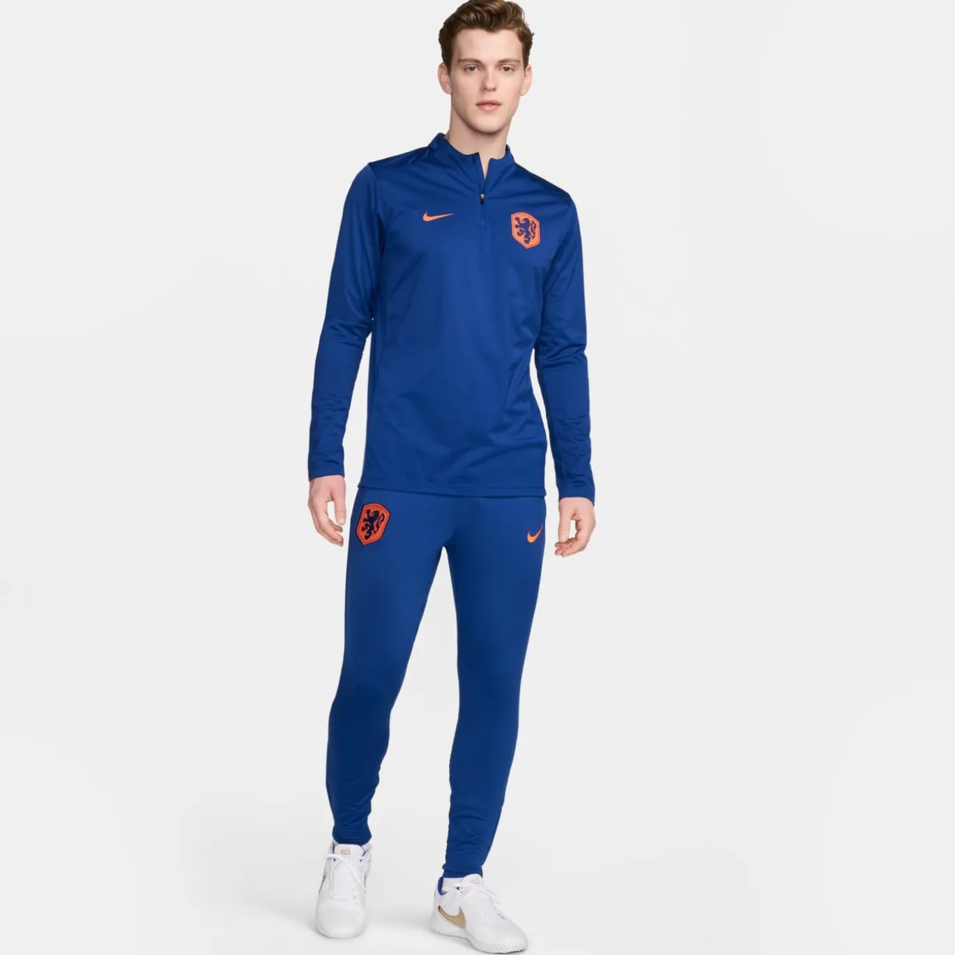 Nike Nederland Strike Trainingsbroek 2024-2026 Blauw Oranje