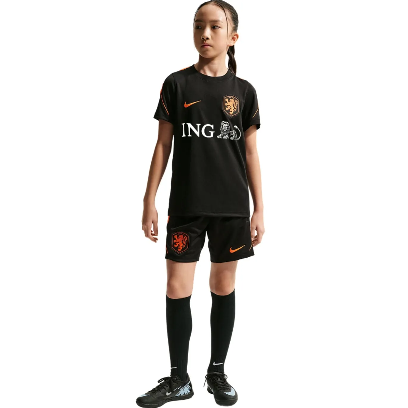 Nike Nederland Strike Trainingsbroekje 2026-2028 Kids Zwart Oranje