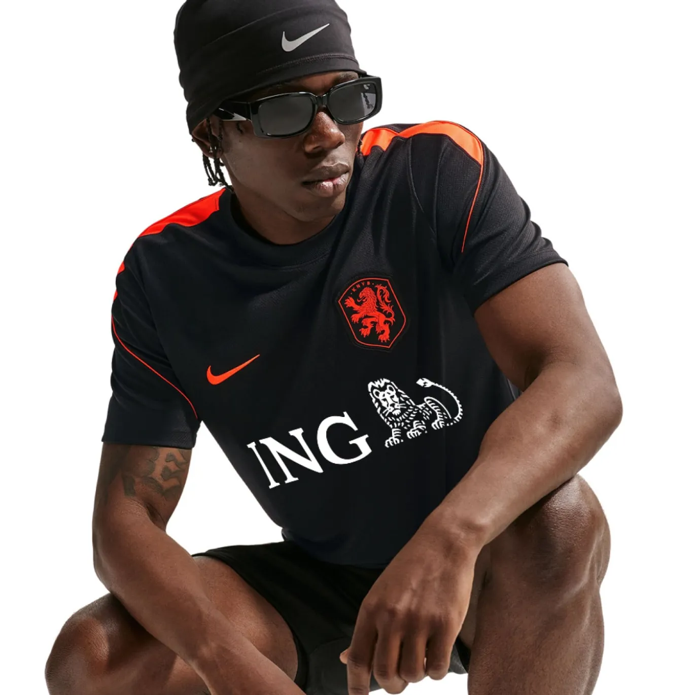Nike Nederland Strike Trainingsshirt 2026-2028 Zwart Oranje