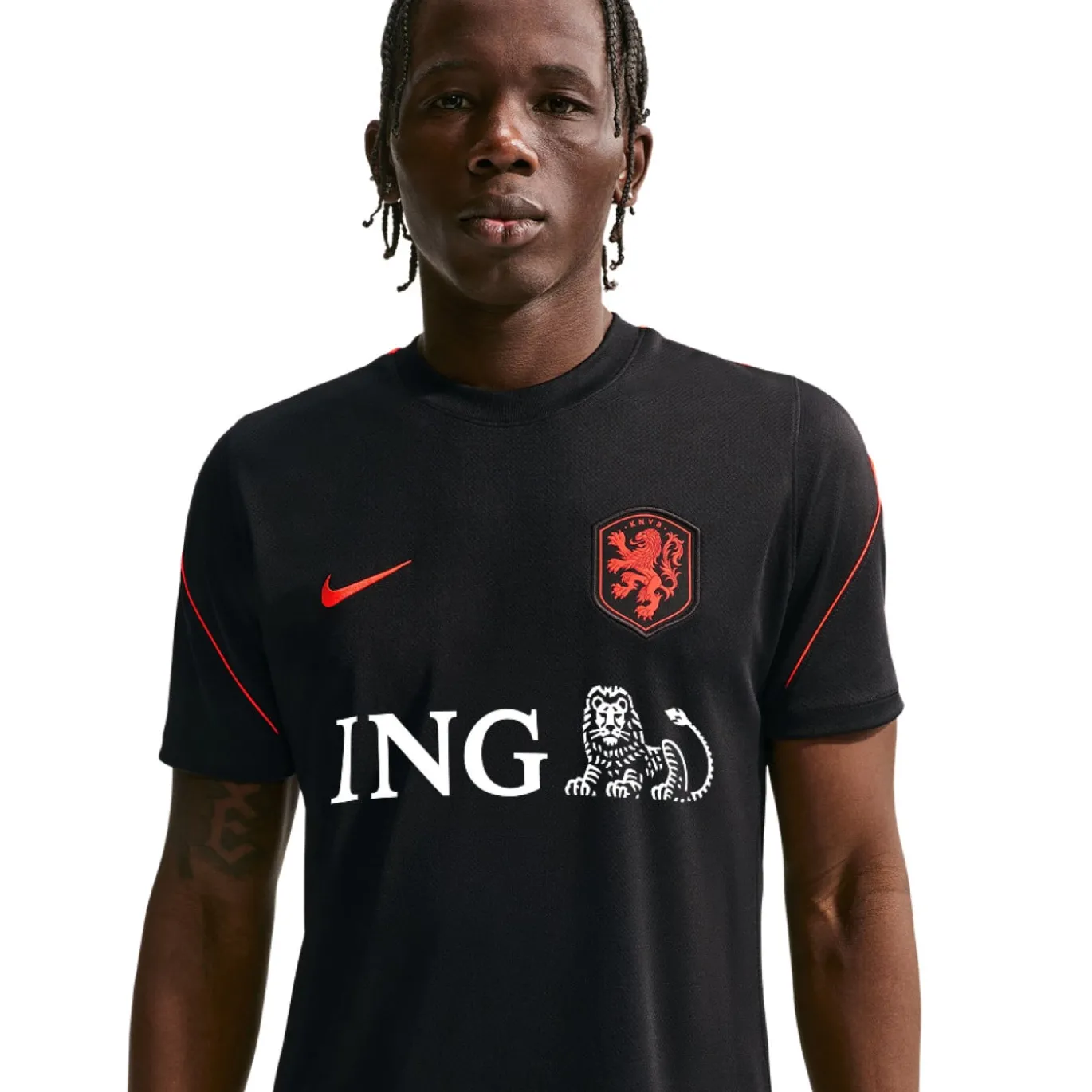 Nike Nederland Strike Trainingsshirt 2026-2028 Zwart Oranje