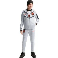 Nike Nederland Tech Fleece Trainingspak 2026-2028 Kids Lichtgrijs Zwart Feloranje