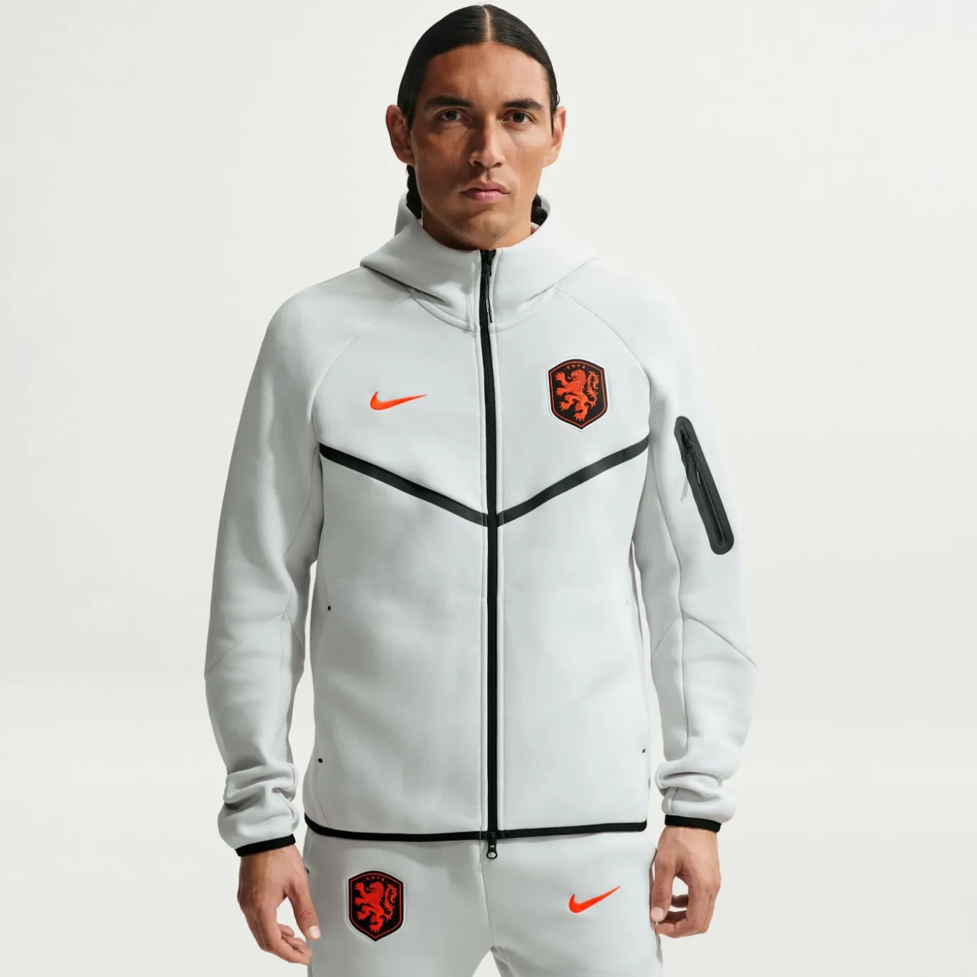 Nike Nederland Tech Fleece Vest 2026-2028 Lichtgrijs Zwart Feloranje