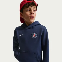 Nike Paris Saint-Germain Club Fleece Hoodie 2026-2027 Kids Donkerblauw Wit