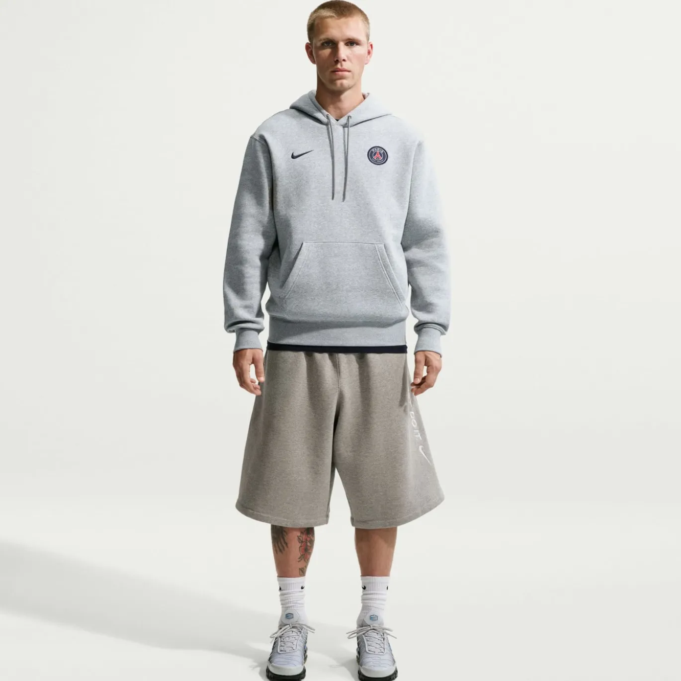 Nike Paris Saint-Germain Club Sportswear Hoodie 2026-2027 Grijs Zwart Donkerblauw