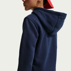 Nike Paris Saint-Germain Club Fleece Trainingspak Hooded 2026-2027 Kids Donkerblauw Wit