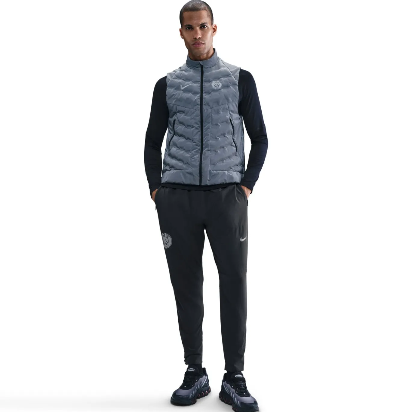 Nike Paris Saint-Germain Phenom Elite Trainingsbroek Woven 2025-2026 Donkergrijs Zilver
