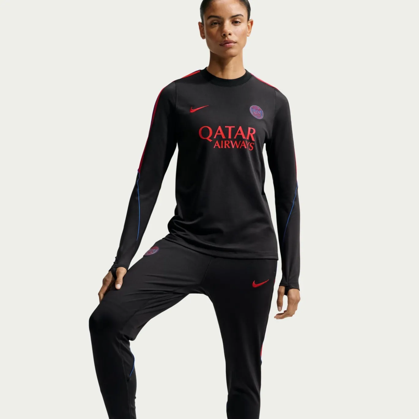 Nike Paris Saint-Germain Strike Trainingspak 1/4-Zip 2026-2027 Dames Zwart Blauw Felrood