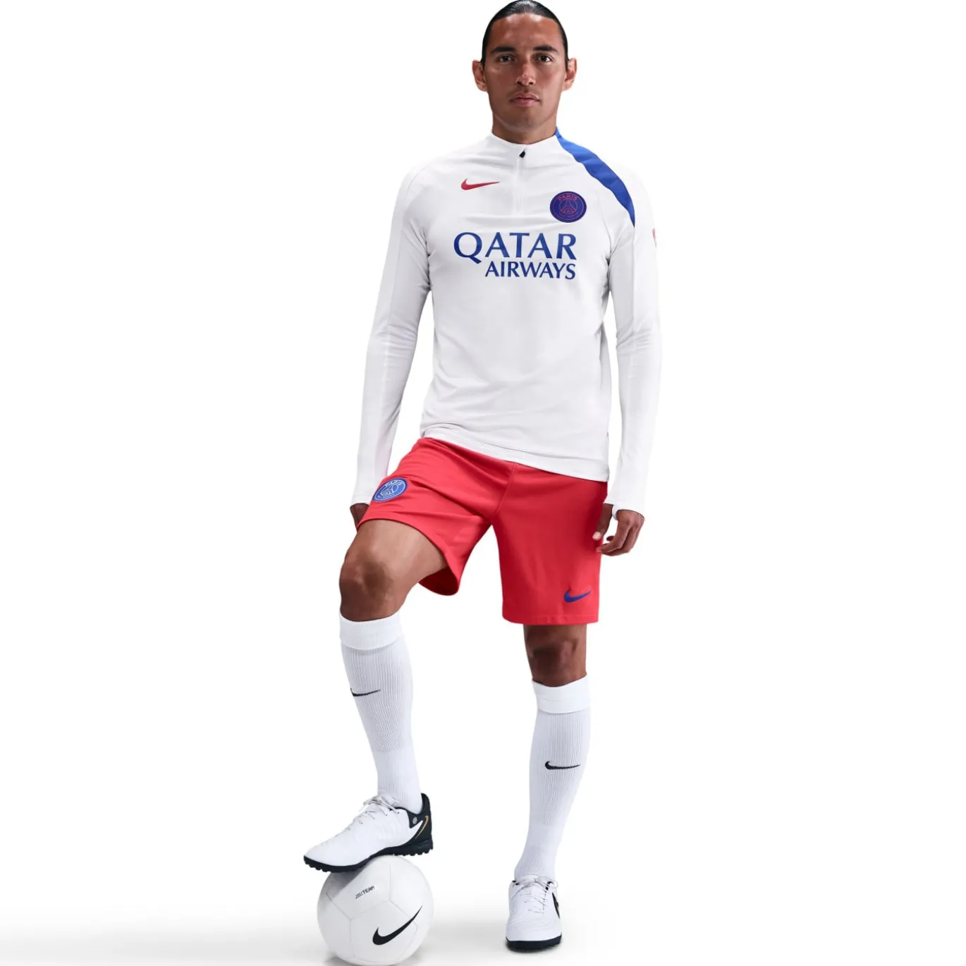 Nike Paris Saint-Germain Strike Trainingstrui 1/4-Zip 2025-2026 Wit Blauw Rood