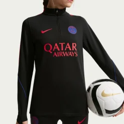 Nike Paris Saint-Germain Strike Trainingstrui 1/4-Zip 2026-2027 Kids Zwart Felrood Donkerblauw