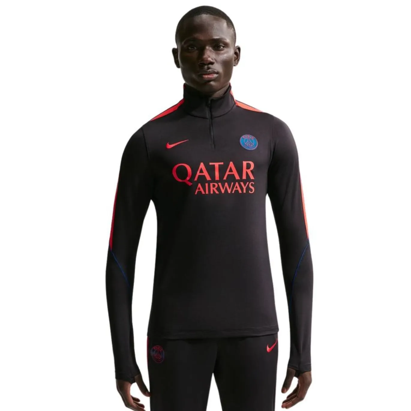 Nike Paris Saint-Germain Strike Trainingstrui 1/4-Zip 2026-2027 Zwart Felrood Donkerblauw