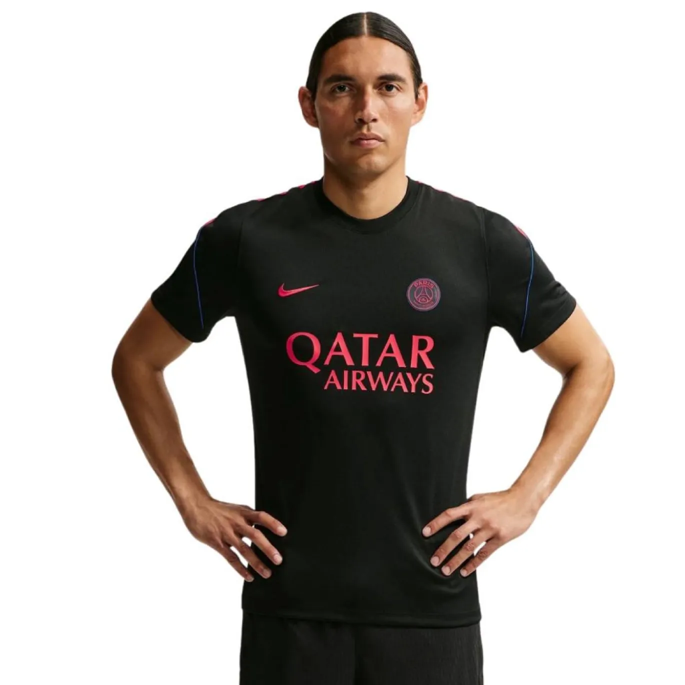 Nike Paris Saint-Germain Strike Trainingsshirt 2026-2027 Zwart Felrood Donkerblauw