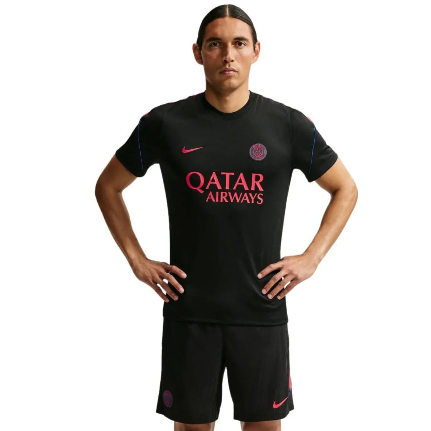 Nike Paris Saint-Germain Strike Trainingsshirt 2026-2027 Zwart Felrood Donkerblauw