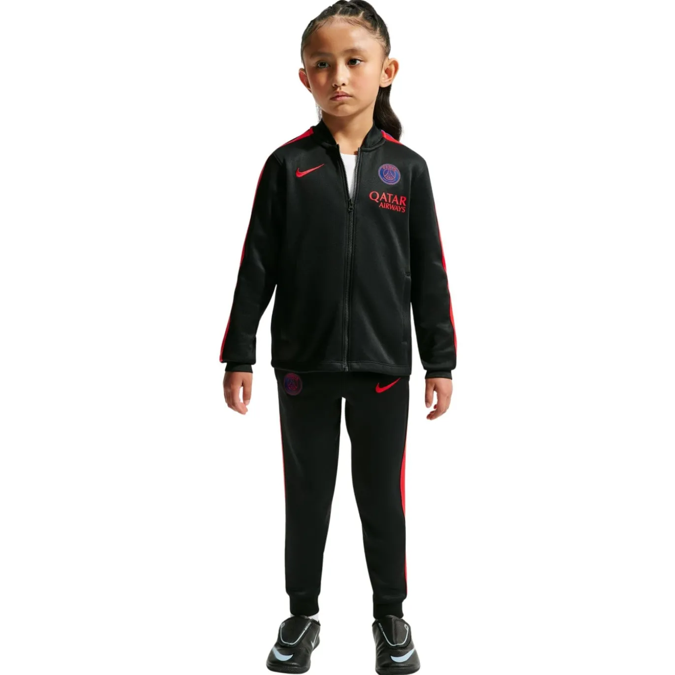 Nike Paris Saint-Germain Strike Trainingspak 2026-2027 Kleuters/Kids Zwart Felrood Donkerblauw