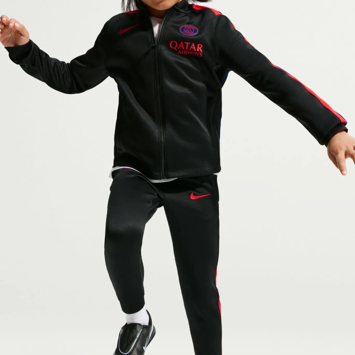 Nike Paris Saint-Germain Strike Trainingspak 2026-2027 Kleuters/Kids Zwart Felrood Donkerblauw