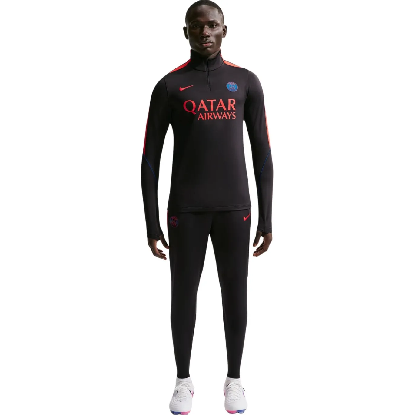 Nike Paris Saint-Germain Strike Trainingspak 1/4-Zip 2026-2027 Zwart Felrood Donkerblauw