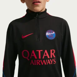 Nike Paris Saint-Germain Strike Trainingspak 1/4-Zip 2026-2027 Kids Zwart Felrood Donkerblauw