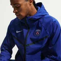 Nike Paris Saint-Germain Tech Woven Anthem Windrunner Jack Blauw Zwart Wit
