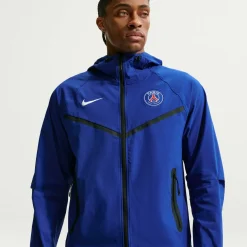 Nike Paris Saint-Germain Tech Woven Anthem Windrunner Jack Blauw Zwart Wit
